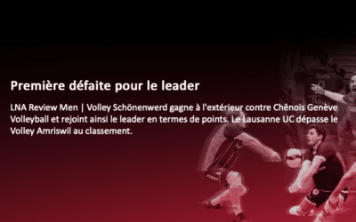 Première défaite pour le leader