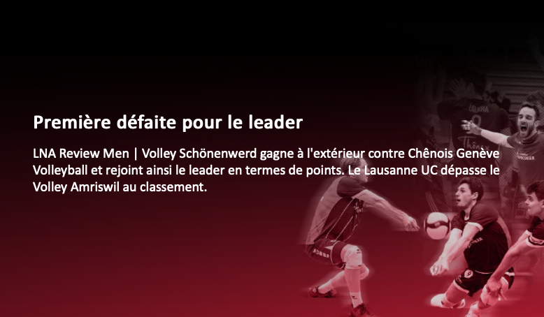 Première défaite pour le leader